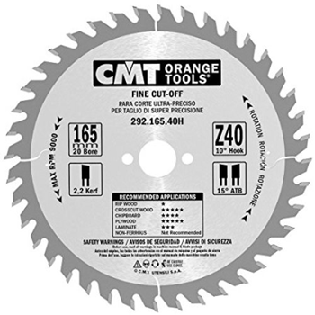 CMT rundsavklinge 165x2,6x20mm Z40 W fint snit træ