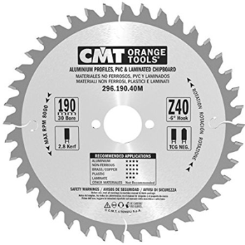 CMT rundsavklinge 190x2,8x30mm Z40 NE NEG alu / laminat