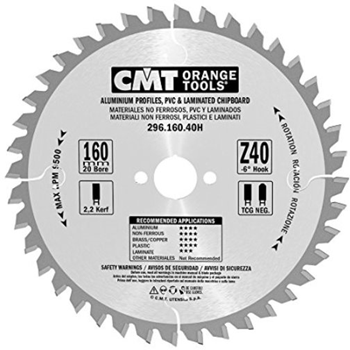 CMT rundsavklinge 160x2,8x20mm Z40 NE NEG alu / laminat