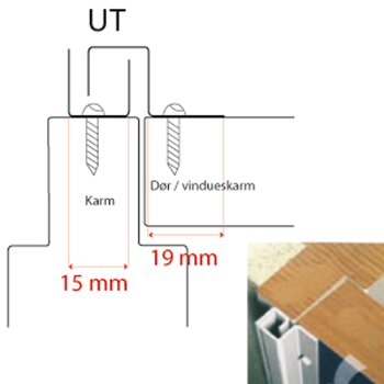 Dør/vinduessikring   BG C-profil for udadg. døre, Hvid