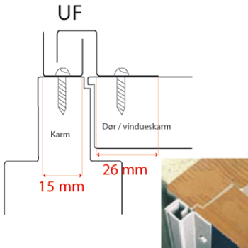 Dør/vinduessikring   BG C-profil for udadg. falset døre, Bru