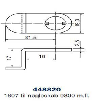 Ruko kamstykke 448820 t/1607-nøgleskab