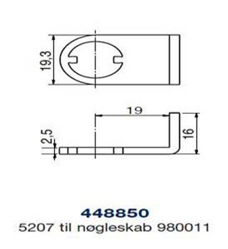 Ruko kamstykke 448850 t/5207-nøgleskab