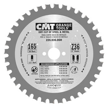 CMT rundsavklinge 165x1,5x15.87mm Z36 Dry Cut