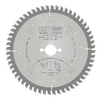 CMT rundsavklinge 160x2,2x20mm Z56 TF Neg