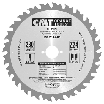 CMT rundsavklinge 230x2,8x30mm Z24 W