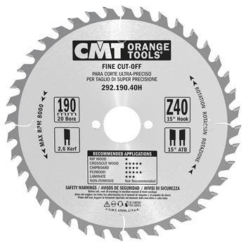 CMT rundsavklinge 165x2,6x30mm Z40 W