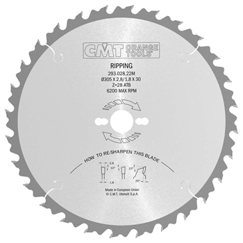 CMT rundsavklinge 305x2,8x30mm Z28 WB