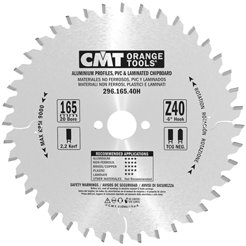 CMT rundsavklinge 165x2,2x20mm Z40 NE NEG