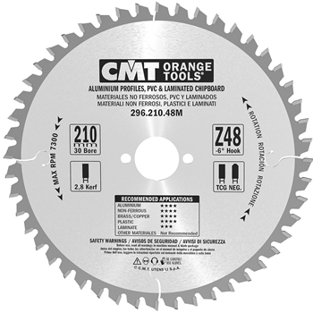 CMT rundsavklinge 210x2,8x30mm Z48 NE NEG