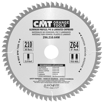 CMT rundsavklinge 210x2,8x30mm Z64 NE NEG