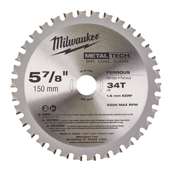 Milwaukee rundsavklinge 150x20x1,6mm Z34 metal