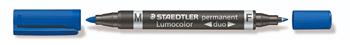 Staedtler permanent marker blå - duo - fin/mellem