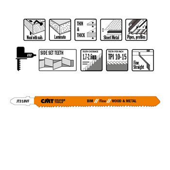 CMT stiksavklinge T318A (5 stk) Metal ,5-65mm